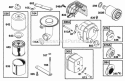 Air Cleaner Grp Muffler Grp Diagram and Parts List for 170452-6105-01  Briggs and Stratton Engine